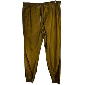 Aeropostale Mens Joggers Khaki Pants Drawstring Pull On Faux Fly size M